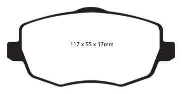 Preview: EBC Blackstuff Bremsbeläge DPX2043 für Lancia Ypsilon 843 1.2 vorne