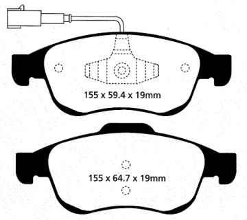Preview: EBC Blackstuff Bremsbeläge DPX2078 für Alfa Romeo Giulietta 940_ 1.6 JTDM (940.FYB1_) vorne