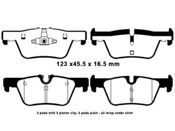 Preview: EBC Blackstuff Bremsbeläge DPX2132 für BMW 1 F20 125 d hinten