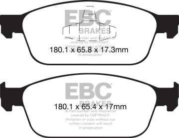 Preview: EBC Blackstuff Bremsbeläge DPX2145 für Ford Focus 3 Turnier  2.0 TDCi vorne