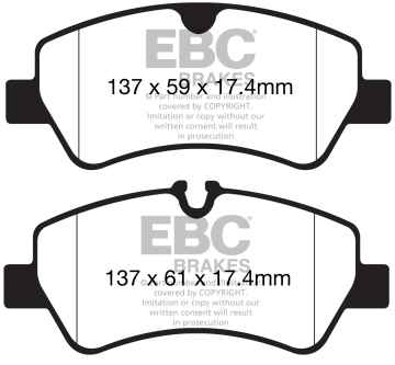 Preview: EBC Blackstuff Bremsbeläge DPX2152 für Ford Transit 7 Kasten  2.2 TDCi 4x4 hinten
