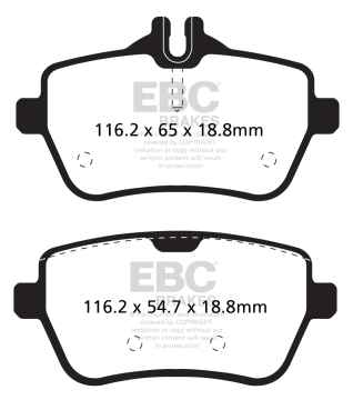Preview: EBC Yellowstuff Bremsbeläge DP42180R für Mercedes-Benz S-Klasse W222, V222, X222 S 350 d (222.020 222.120) hinten