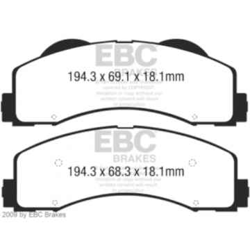 Preview: EBC Blackstuff Bremsbeläge DPX3034 für Ford F-150  2WD Manual H,B vorne