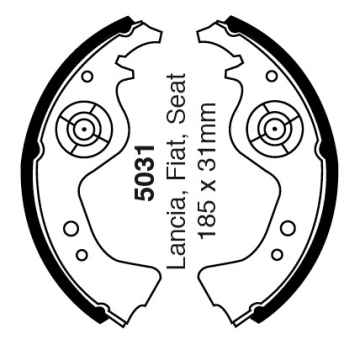 Preview: EBC Premium Bremsbacken 5031 für Fiat Panda 1 141A 1000 4x4 vorne