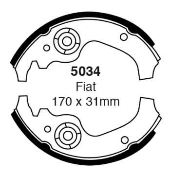 Preview: EBC Premium Bremsbacken 5034 für Fiat 126  700 , 0.7 vorne