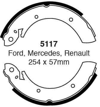 Preview: EBC Premium Bremsbacken 5117 für Renault Trafic TXX 2.1 D hinten