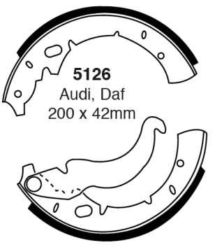 Preview: EBC Premium Bremsbacken 5126 für Audi 90 81, 85, B2 2.0 hinten