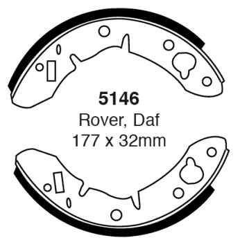 Preview: EBC Premium Bremsbacken 5146 für Austin Metro  1.0 vorne