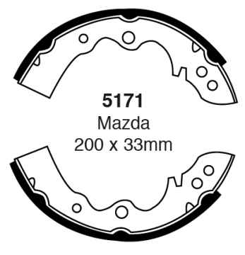 Preview: EBC Premium Bremsbacken 5171 für Mazda 323 (1) FA 1.4 hinten