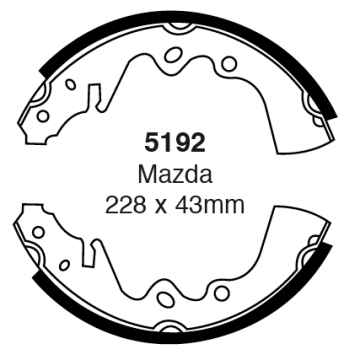 Preview: EBC Premium Bremsbacken 5192 für Mazda RX 7 (1) SA 1.1 Wankel hinten