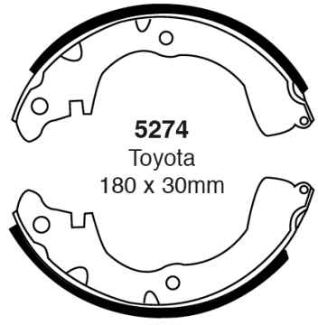 Preview: EBC Premium Bremsbacken 5274 für Toyota Tercel AL2 1.5 4WD hinten