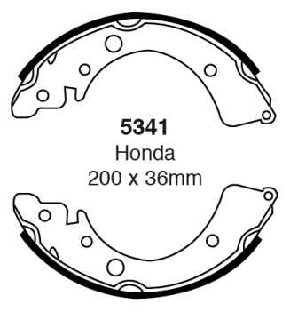 Preview: EBC Premium Bremsbacken 5341 für Honda Accord 2 AC, AD 1.8 EX hinten