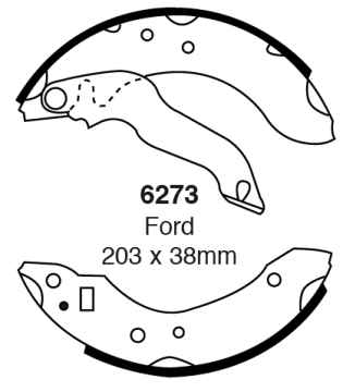 Preview: EBC Premium Bremsbacken 6273 für Ford Escort 4 GAF, AWF, ABFT 1.8 D hinten