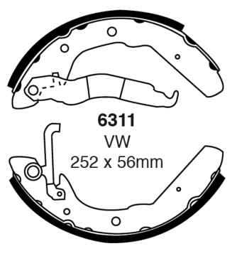 Preview: EBC Premium Bremsbacken 6311 für VW Transporter T4 70XA 2.5 TDI hinten