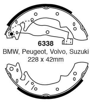 EBC Premium Bremsbacken 6338 für BMW 3 E30 316 (Ecotronic) hinten