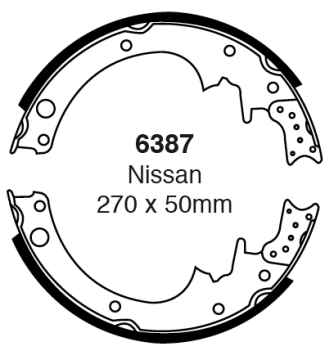 Preview: EBC Premium Bremsbacken 6387 für Nissan Patrol Hardtop K160 2.8 hinten