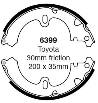 Preview: EBC Premium Bremsbacken 6399 für Toyota Corolla 4 FX E8B 1.8 D hinten