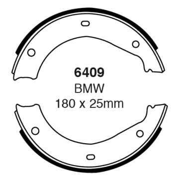 EBC Premium Handbremsbacken 6409 für BMW 5 E34 530i V8