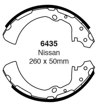 Preview: EBC Premium Bremsbacken 6435 für Nissan Terrano 1 WD21 2.7 TD 4WD hinten