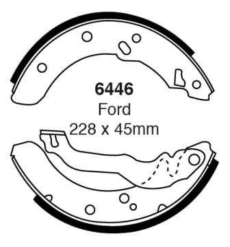 Preview: EBC Premium Bremsbacken 6446 für Ford Escort 4 GAF, AWF, ABFT 1.6 RS Turbo hinten