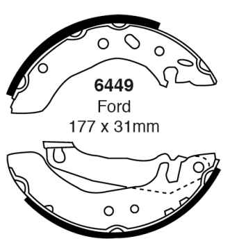 Preview: EBC Premium Bremsbacken 6449 für Ford Orion 3 GAL 1.4 hinten