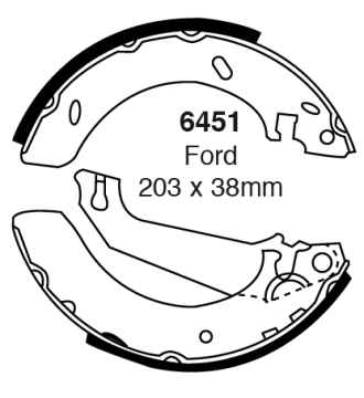 EBC Premium Bremsbacken 6451 für Ford Escort 7 GAL, ANL 1.8 D hinten