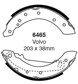 Preview: EBC Premium Bremsbacken 6465 für Volvo 440 K 445 1.7 Turbo hinten