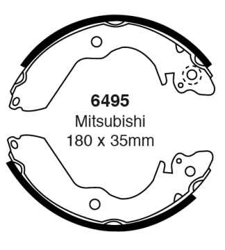 Preview: EBC Premium Bremsbacken 6495 für Mitsubishi Colt 4 CAA 1.8 GTi 16V hinten