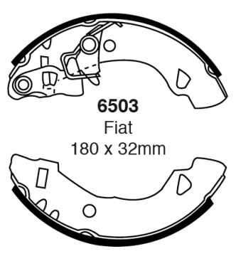 Preview: EBC Premium Bremsbacken 6503 für Fiat Brava 1 182 1.2 16V 80 hinten