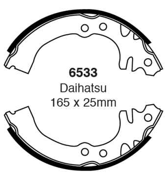 Preview: EBC Premium Bremsbacken 6533 für Daihatsu Cuore 5 L5 0.8 hinten