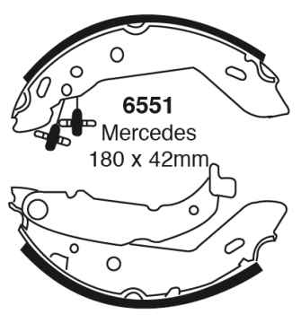 Preview: EBC Premium Bremsbacken 6551 für Mercedes-Benz A-Klasse W168 A 160 hinten