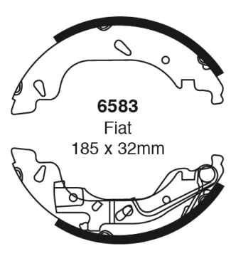Preview: EBC Premium Bremsbacken 6583 für Fiat Punto 2 188 1.2 60 hinten