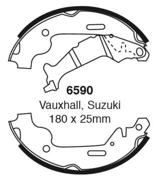 Preview: EBC Premium Bremsbacken 6590 für Suzuki Wagon R+ MM 1.3 hinten