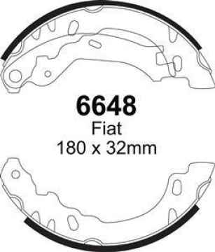 Preview: EBC Premium Bremsbacken 6648 für Fiat 500  1.3 D Multijet hinten