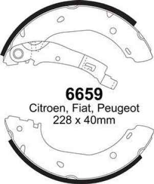 Preview: EBC Premium Bremsbacken 6659 für Peugeot Boxer 1 230P 2.0i 4x4 hinten