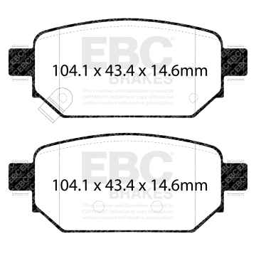 Preview: EBC Blackstuff Bremsbeläge DPX3081 für Mazda CX-3 DK 1.5 SKYACTIV-D (DK2WS) hinten