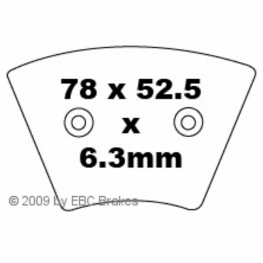 Preview: EBC Blackstuff Bremsbeläge für Harley Davidson® 73-77 (FX, FXE) (Rivet Type) Vorderachse - FA026