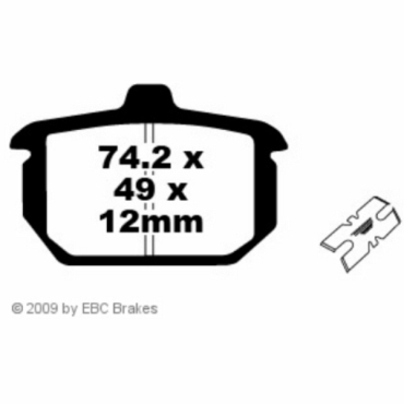 EBC V-Pads für Harley Davidson® 82-83 (Twin fronts) (Girling Bremssattel) Hinterachse - FA078V