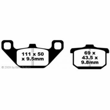 Preview: EBC Blackstuff Bremsbeläge für Kawasaki FX 400 R (ZX 400 E1-E3) Hinterachse - FA085
