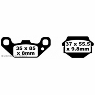 Preview: EBC Redstuff Bremsbeläge für Kawasaki KSF 250 A1/A18 (KFX 250 Mojave) Vorderachse - FA128TT