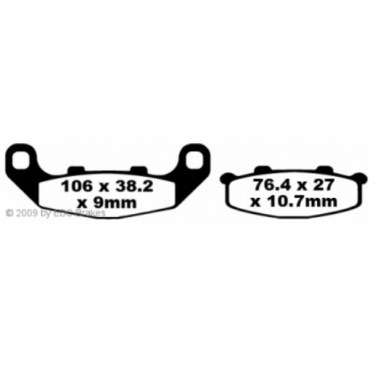 Preview: EBC Blackstuff Bremsbeläge für Kawasaki KR-1S (KR 250 C2/C3) Hinterachse - FA141