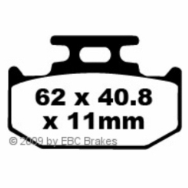 Preview: EBC Redstuff Bremsbeläge für Yamaha DT 230 (4TP1/2) (Lanza) Hinterachse - FA152/2TT