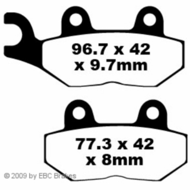 Preview: EBC Blackstuff Bremsbeläge für Triumph Speed Triple (1050cc) Brembo Radial Bremssattel Hinterachse - FA214/2