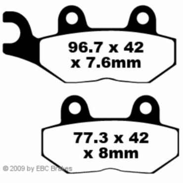Preview: EBC Blackstuff Bremsbeläge für Triumph Trident 900 Vorderachse - FA214