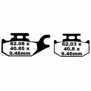 Preview: EBC Redstuff Bremsbeläge für Bombardier/BRP Quest 650 (4x4) (Model types 7443/7445/7516/7517/7523/7536/7537/7543/7544/7580/7581/7730) Vorderachse - FA307TT