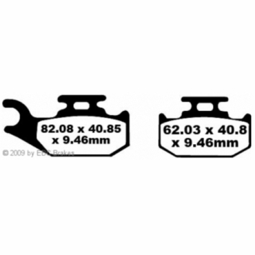 Preview: EBC Redstuff Bremsbeläge für Bombardier/BRP Quest 650 (4x4) (Model types 7443/7445/7516/7517/7523/7536/7537/7543/7544/7580/7581/7730) Vorderachse - FA317TT