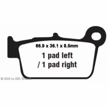 Preview: EBC Goldstuff Bremsbeläge für Beta Urban 200 special Hinterachse - FA367/2R