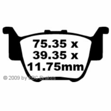 Preview: EBC Redstuff Bremsbeläge für Honda TRX 680 (FGA9) (Fourtrax Rincon Gpscape) Hinterachse - FA373TT