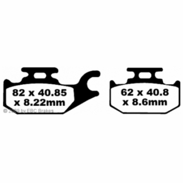 Preview: EBC Redstuff Bremsbeläge für Suzuki LT-F 400 FK9 King Quad 4WD Vorderachse - FA413TT