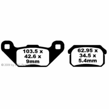 Preview: EBC Redstuff Bremsbeläge für Adly 300 XS Quad Hinterachse - FA431TT